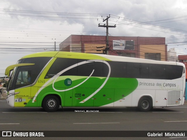 Expresso Princesa dos Campos 6345 na cidade de Ponta Grossa, Paraná, Brasil, por Gabriel Michalski. ID da foto: 7657606.