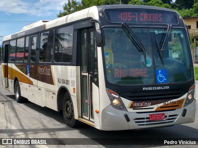 Auto Ônibus Vera Cruz RJ 104.001 na cidade de Duque de Caxias, Rio de Janeiro, Brasil, por Pedro Vinicius. Número da foto: #7653794.