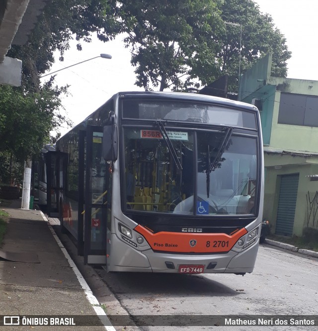 Viação Gato Preto 8 2701 na cidade de São Paulo, São Paulo, Brasil, por Matheus Neri dos Santos. Número da foto: #7655341.
