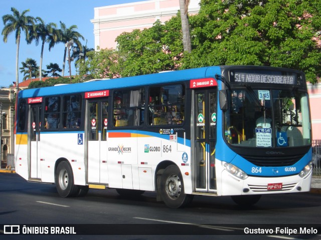 Transportadora Globo 864 na cidade de Recife, Pernambuco, Brasil, por Gustavo Felipe Melo. ID da foto: 7662795.