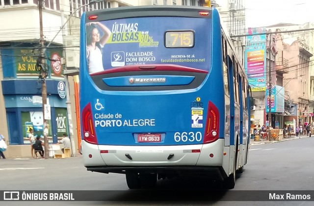 SOPAL - Sociedade de Ônibus Porto-Alegrense Ltda. 6630 na cidade de Porto Alegre, Rio Grande do Sul, Brasil, por Max Ramos. ID da foto: 7663930.