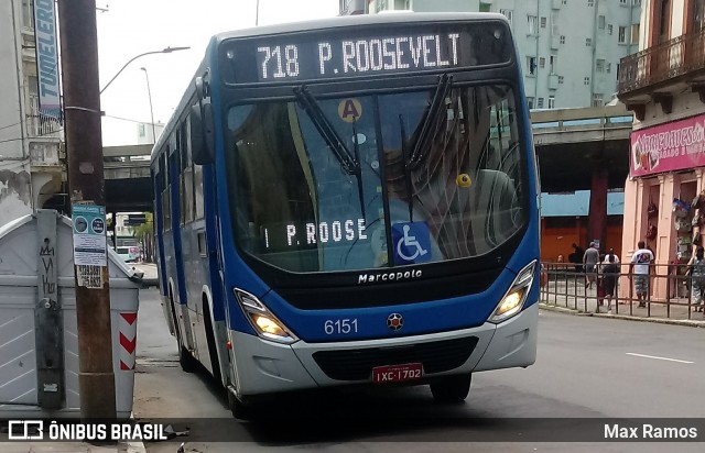 Auto Viação Navegantes 6151 na cidade de Porto Alegre, Rio Grande do Sul, Brasil, por Max Ramos. ID da foto: 7663922.