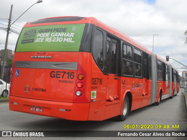 Viação Cidade Sorriso GE716 na cidade de Curitiba, Paraná, Brasil, por Fernando Cesar Alves da Rocha. ID da foto: 7658900.