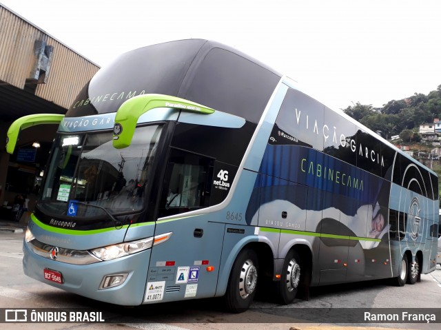 Viação Garcia 8645 na cidade de Santos, São Paulo, Brasil, por Ramon França. Número da foto: #7658977.