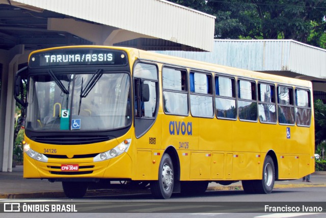 AVOA - Auto Viação Ourinhos Assis 34126 na cidade de Assis, São Paulo, Brasil, por Francisco Ivano. ID da foto: 7662991.