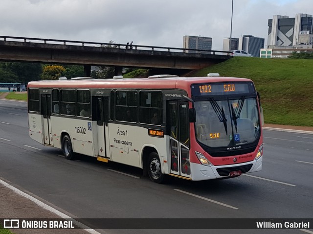 Viação Piracicabana Distrito Federal 115002 na cidade de Brasília, Distrito Federal, Brasil, por William Gabriel. ID da foto: 7663296.