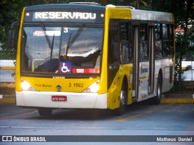 Viação Metrópole Paulista - Zona Leste 3 1562 na cidade de São Paulo, São Paulo, Brasil, por Matheus  Daniel. Número da foto: #7661972.