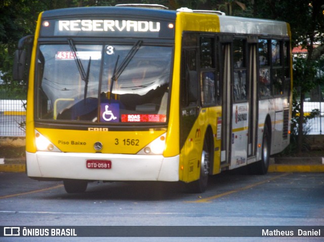 Viação Metrópole Paulista - Zona Leste 3 1562 na cidade de São Paulo, São Paulo, Brasil, por Matheus  Daniel. ID da foto: 7661972.