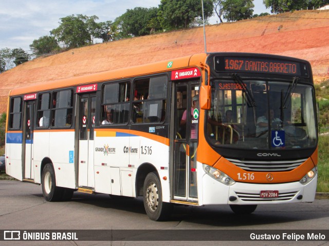 Itamaracá Transportes 1.516 na cidade de Paulista, Pernambuco, Brasil, por Gustavo Felipe Melo. ID da foto: 7662824.