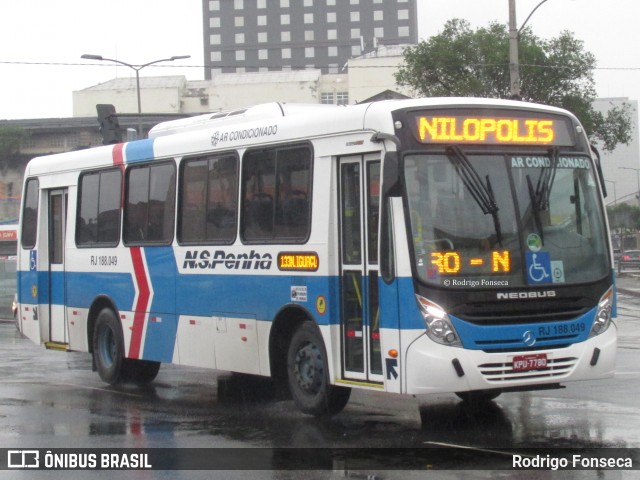 Viação Nossa Senhora da Penha RJ 188.049 na cidade de Rio de Janeiro, Rio de Janeiro, Brasil, por Rodrigo Fonseca. ID da foto: 7580644.