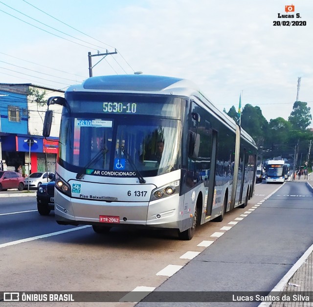 Viação Cidade Dutra 6 1317 na cidade de São Paulo, São Paulo, Brasil, por Lucas Santos da Silva. ID da foto: 7580631.