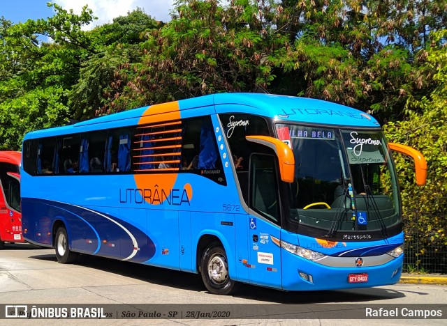 Litorânea Transportes Coletivos 5872 na cidade de São Paulo, São Paulo, Brasil, por Rafael Campos. ID da foto: 7581745.