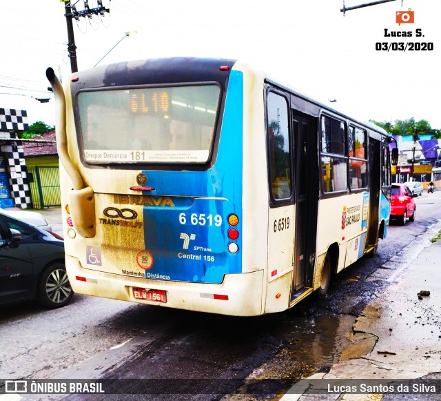 Transwolff Transportes e Turismo 6 6519 na cidade de São Paulo, São Paulo, Brasil, por Lucas Santos da Silva. ID da foto: 7583345.