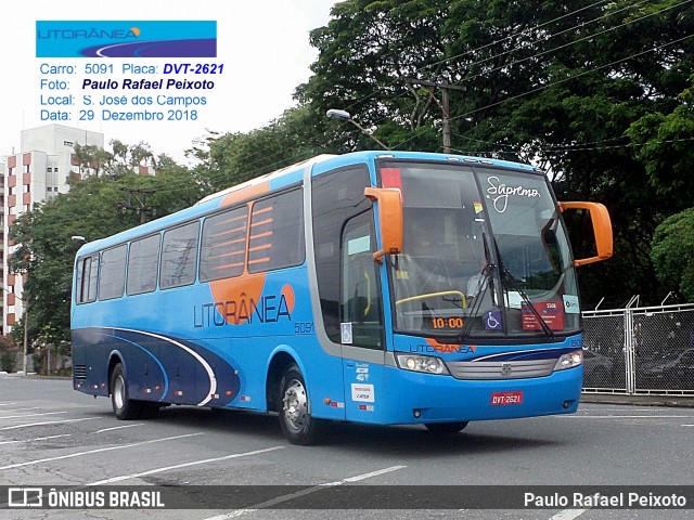 Litorânea Transportes Coletivos 5091 na cidade de São José dos Campos, São Paulo, Brasil, por Paulo Rafael Peixoto. Número da foto: #7584644.