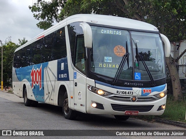 Auto Viação 1001 RJ 108.473 na cidade de Rio de Janeiro, Rio de Janeiro, Brasil, por Carlos Alberto de Oliveira Júnior. ID da foto: 7586934.