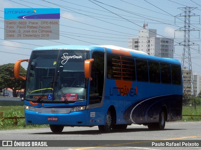 Litorânea Transportes Coletivos 5859 na cidade de São José dos Campos, São Paulo, Brasil, por Paulo Rafael Peixoto. ID da foto: 7586231.