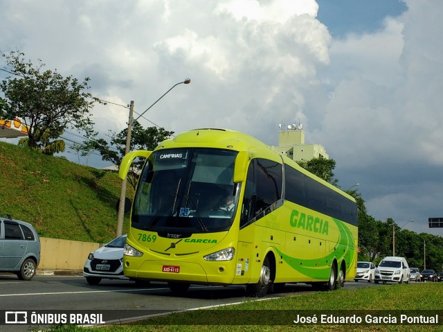 Viação Garcia 7869 na cidade de Campinas, São Paulo, Brasil, por José Eduardo Garcia Pontual. ID da foto: 7585220.