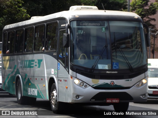 EBT - Expresso Biagini Transportes 9693 na cidade de Belo Horizonte, Minas Gerais, Brasil, por Luiz Otavio Matheus da Silva. ID da foto: 7586237.