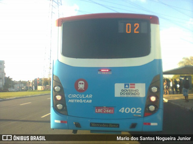 ATT - Atlântico Transportes e Turismo 4002 na cidade de Salvador, Bahia, Brasil, por Mario dos Santos Nogueira Junior. Número da foto: #7589485.