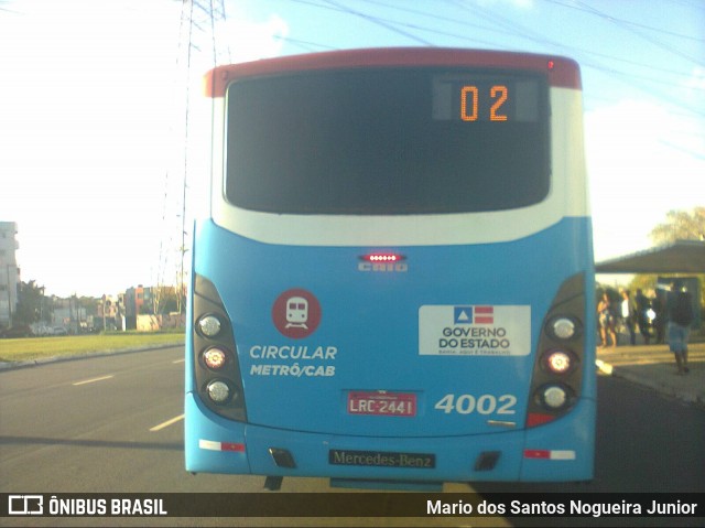 ATT - Atlântico Transportes e Turismo 4002 na cidade de Salvador, Bahia, Brasil, por Mario dos Santos Nogueira Junior. ID da foto: 7589485.