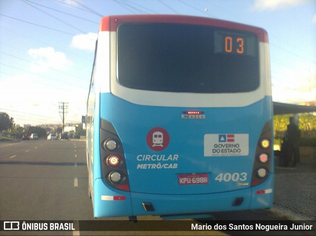 ATT - Atlântico Transportes e Turismo 4003 na cidade de Salvador, Bahia, Brasil, por Mario dos Santos Nogueira Junior. ID da foto: 7589502.