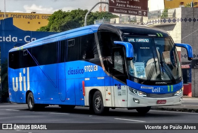 UTIL - União Transporte Interestadual de Luxo 9703 na cidade de Aparecida, São Paulo, Brasil, por Vicente de Paulo Alves. ID da foto: 7591019.