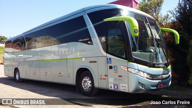 Viação Garcia 8165 na cidade de Bauru, São Paulo, Brasil, por Joao Carlos Freire. ID da foto: 7595372.