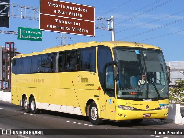 Viação Itapemirim 8837 na cidade de Vitória, Espírito Santo, Brasil, por Luan Peixoto. ID da foto: 7592946.