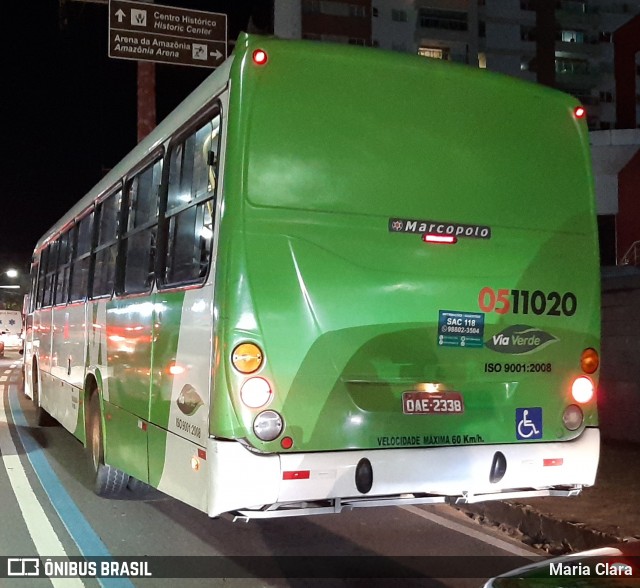 Via Verde Transportes Coletivos 0511020 na cidade de Manaus, Amazonas, Brasil, por Maria Clara. Número da foto: #7593380.