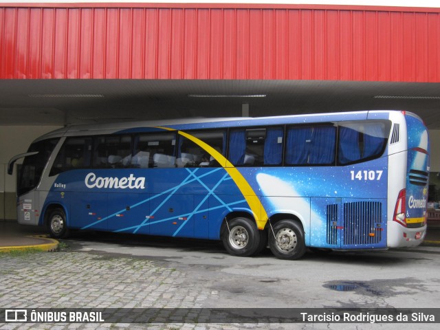 Viação Cometa 14107 na cidade de Guaratinguetá, São Paulo, Brasil, por Tarcisio Rodrigues da Silva. ID da foto: 7668262.