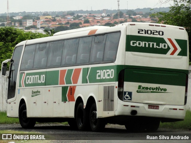 Empresa Gontijo de Transportes 21020 na cidade de Teresina, Piauí, Brasil, por Ruan Silva Andrade. ID da foto: 7667077.