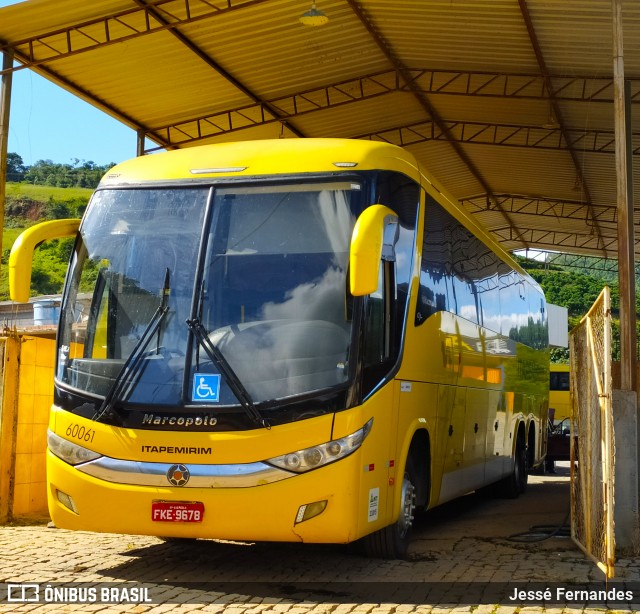 Viação Itapemirim 60061 na cidade de Manhuaçu, Minas Gerais, Brasil, por Jessé Fernandes. Número da foto: #7668529.