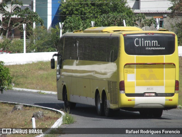 Viação Itapemirim 8835 na cidade de Aracaju, Sergipe, Brasil, por Rafael Rodrigues Forencio. ID da foto: 7713097.