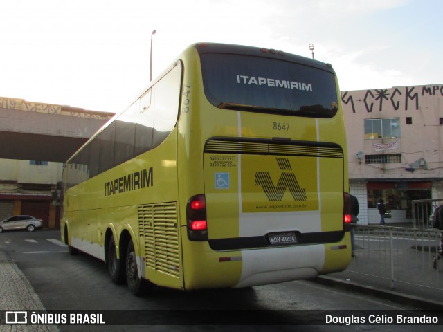 Viação Itapemirim 8647 na cidade de Belo Horizonte, Minas Gerais, Brasil, por Douglas Célio Brandao. Número da foto: #7716610.