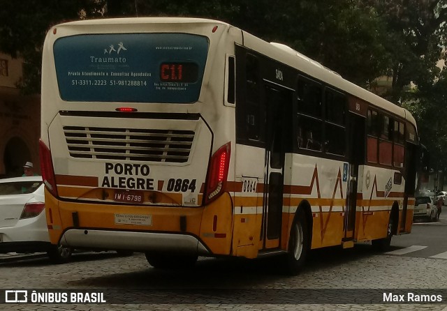 Companhia Carris Porto-Alegrense 0864 na cidade de Porto Alegre, Rio Grande do Sul, Brasil, por Max Ramos. ID da foto: 7714478.