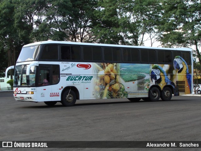 Eucatur - Empresa União Cascavel de Transportes e Turismo 3413 na cidade de Francisco Beltrão, Paraná, Brasil, por Alexandre M.  Sanches. ID da foto: 7715498.