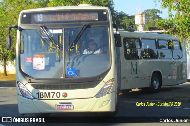 Viação Santo Ângelo 18M70 na cidade de Curitiba, Paraná, Brasil, por Carlos Júnior. ID da foto: 7716097.