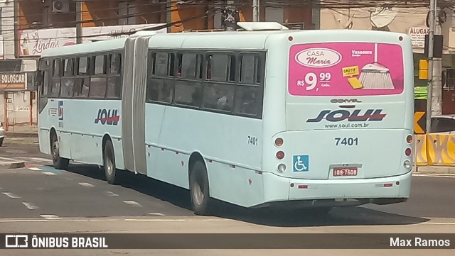 SOUL - Sociedade de Ônibus União Ltda. 7401 na cidade de Porto Alegre, Rio Grande do Sul, Brasil, por Max Ramos. Número da foto: #7721665.