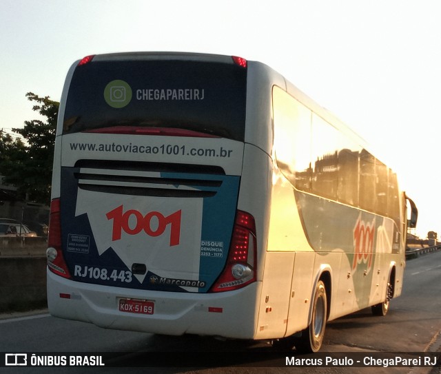 Auto Viação 1001 RJ 108.443 na cidade de Itaboraí, Rio de Janeiro, Brasil, por Marcus Paulo - ChegaParei RJ. Número da foto: #7720030.