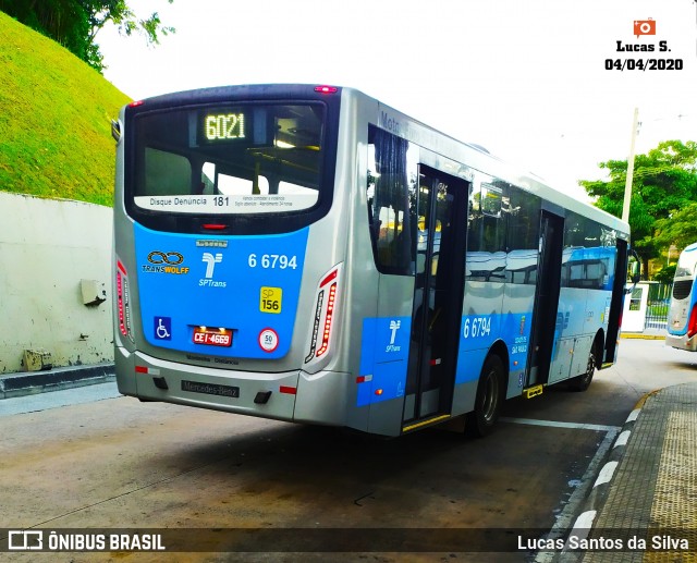 Transwolff Transportes e Turismo 6 6794 na cidade de São Paulo, São Paulo, Brasil, por Lucas Santos da Silva. Número da foto: #7720971.