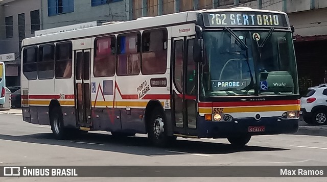 Nortran Transportes Coletivos 6512 na cidade de Porto Alegre, Rio Grande do Sul, Brasil, por Max Ramos. Número da foto: #7723485.