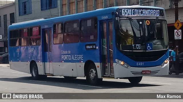 Nortran Transportes Coletivos 6491 na cidade de Porto Alegre, Rio Grande do Sul, Brasil, por Max Ramos. Número da foto: #7723479.