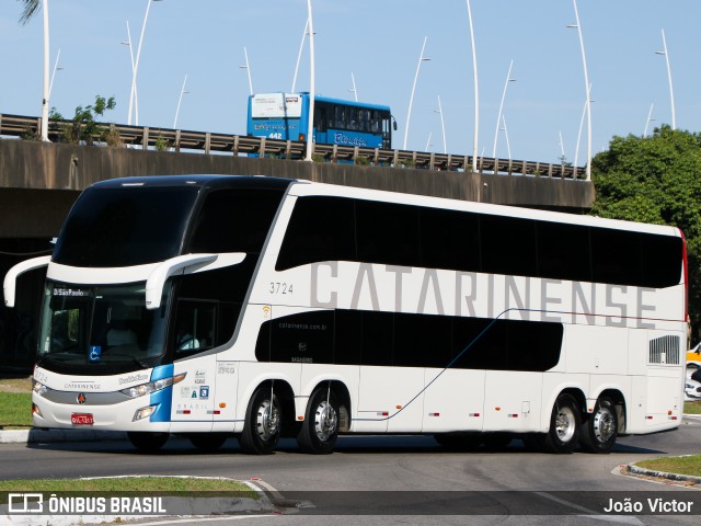 Auto Viação Catarinense 3724 na cidade de Florianópolis, Santa Catarina, Brasil, por João Victor. ID da foto: 7726270.