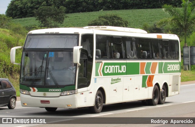 Empresa Gontijo de Transportes 20080 na cidade de São Gonçalo do Sapucaí, Minas Gerais, Brasil, por Rodrigo  Aparecido. ID da foto: 7730021.