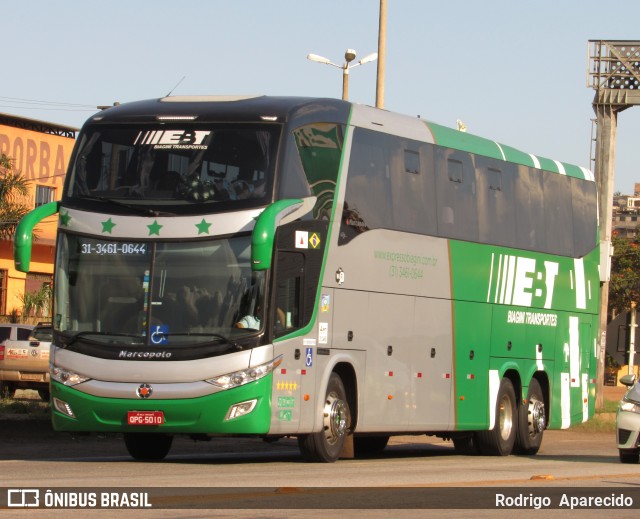 EBT - Expresso Biagini Transportes 5010 na cidade de Conselheiro Lafaiete, Minas Gerais, Brasil, por Rodrigo  Aparecido. ID da foto: 7730313.