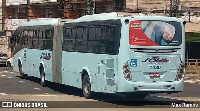 SOUL - Sociedade de Ônibus União Ltda. 7480 na cidade de Porto Alegre, Rio Grande do Sul, Brasil, por Max Ramos. Número da foto: #7732308.