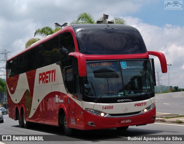 Viação Pretti 14000 na cidade de Aparecida, São Paulo, Brasil, por Rudnei Aparecido da Silva. ID da foto: 7732350.