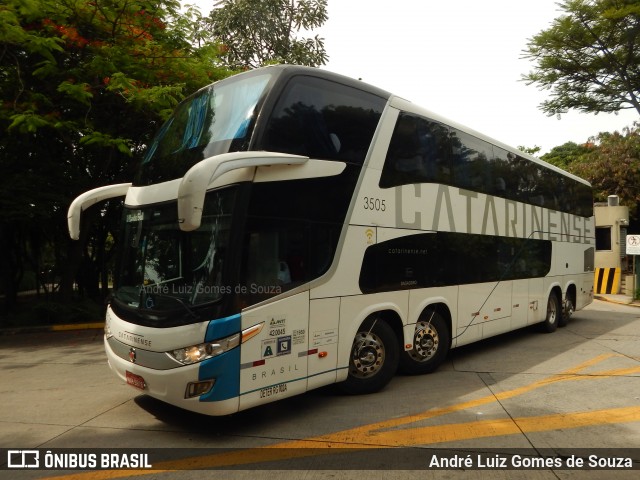 Auto Viação Catarinense 3505 na cidade de São Paulo, São Paulo, Brasil, por André Luiz Gomes de Souza. ID da foto: 7737680.