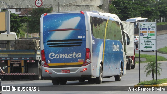 Viação Cometa 18511 na cidade de Guaratinguetá, São Paulo, Brasil, por Alex Ramos Ribeiro. ID da foto: 7738174.