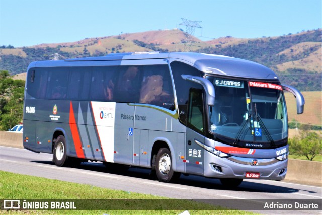 Empresa de Ônibus Pássaro Marron 91.006 na cidade de Roseira, São Paulo, Brasil, por Adriano Duarte. Número da foto: #7738627.
